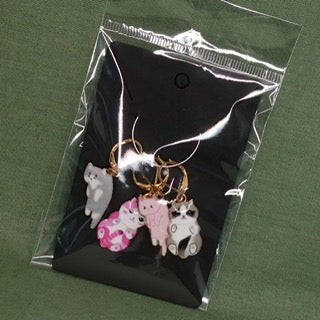 set of 4 cat stitch markers