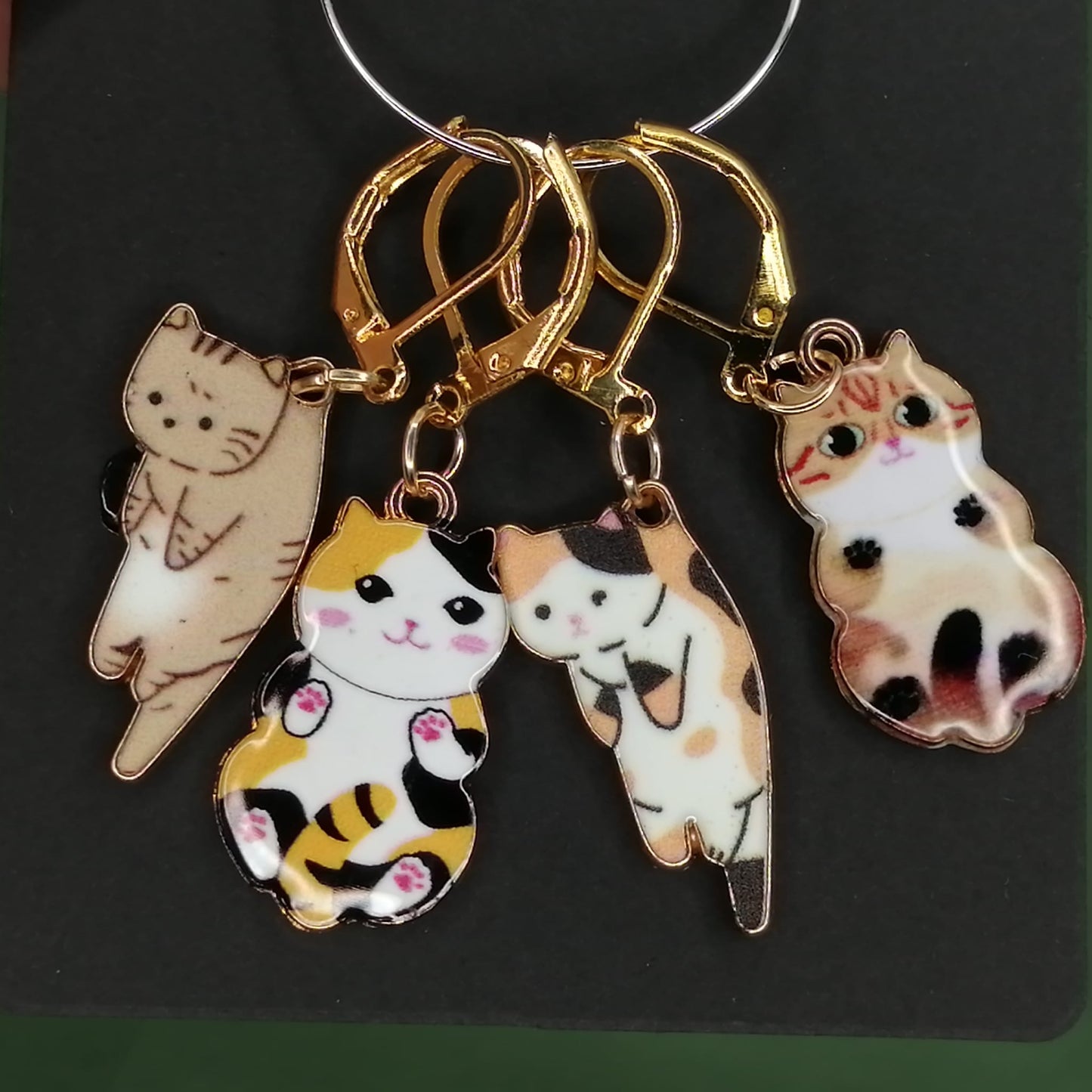 set of 4 cat stitch markers