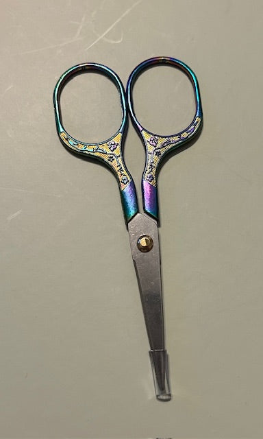 12cm iridescent multi colour craft scissors