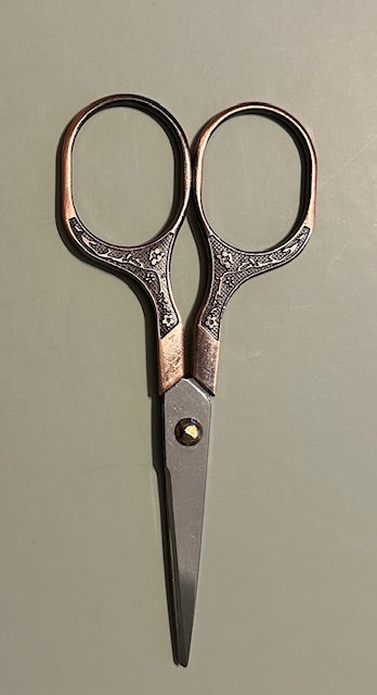 12cm long rose gold colour decorative handle craft scissors